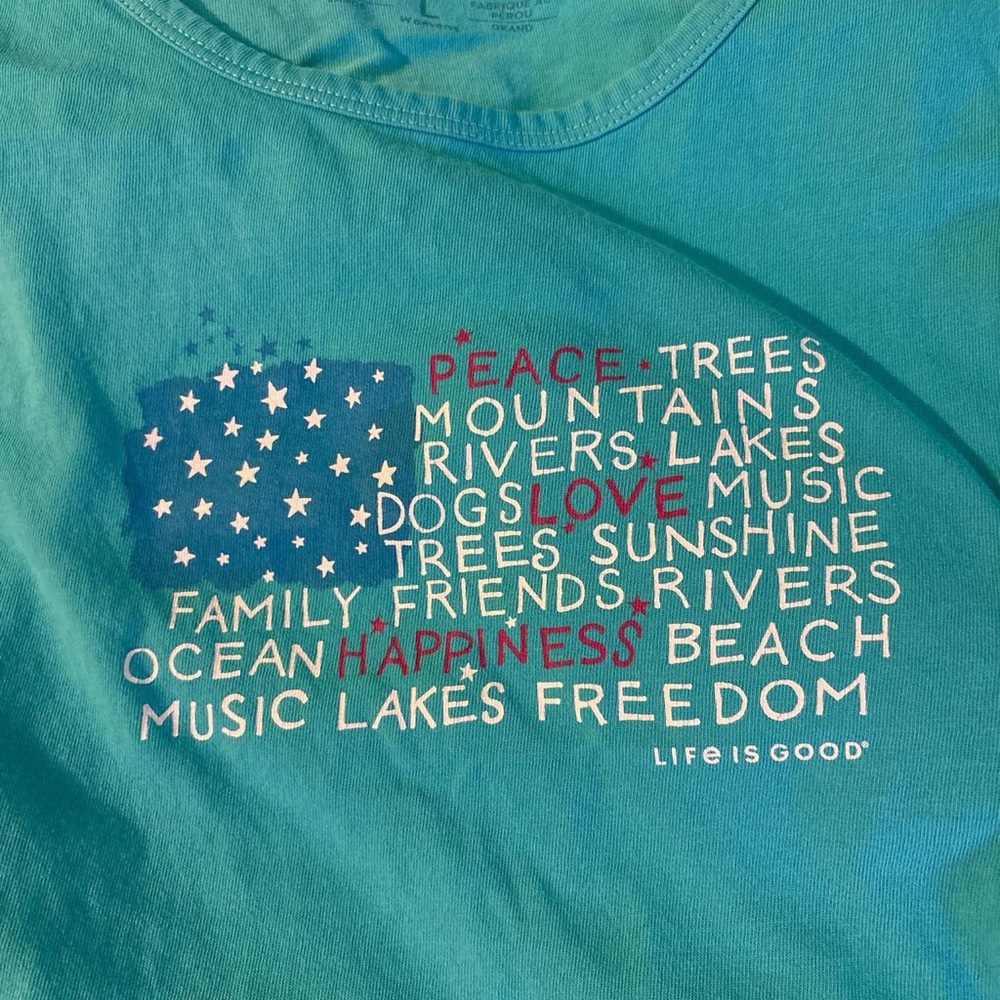 Life Is Good teal Crusher tank - Picture 2 of 5